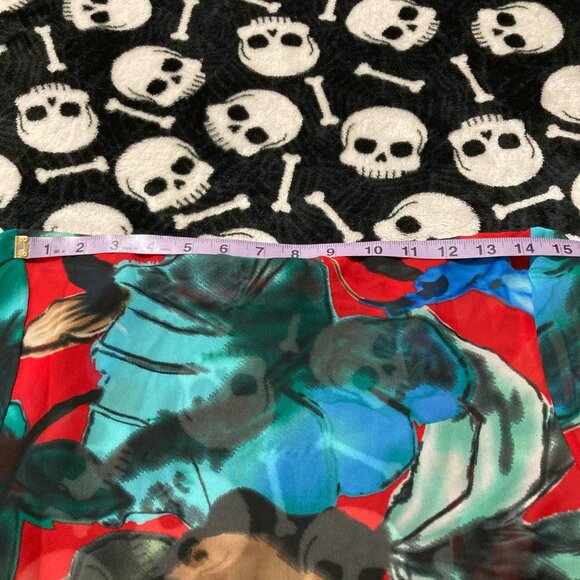 KAKTUS Red black white turquoise watercolour floral sheer cardigan ~ XS SMALL - Picture 8 of 12